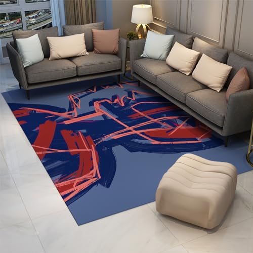 Tapis de géométrie abstraite moderne rectangulaire 160x220cm lavable - 3