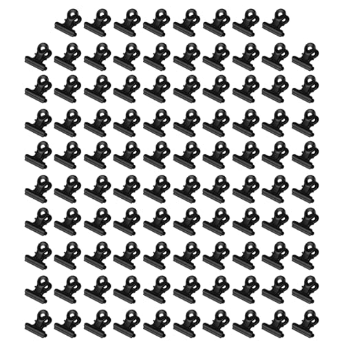 98 Piezas Pinzas Papeleria, 22,5 mm Pinzas Clips, Bulldog Clips de Metal Negros Pequeños, Clips Oficina, Pinzas Metalicas, Clips de Carpeta Multifunción para Oficina Cocina Fotos Carteles