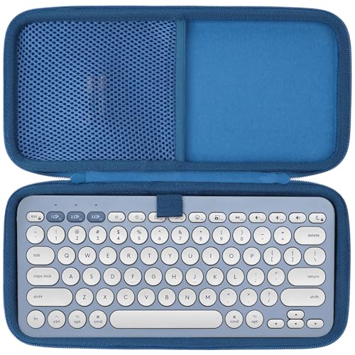 Custodia in pelle PU per tastiera Logitech K380, custodia per tastiera da viaggio per tastiera Logitech Bluetooth Wireless Muti-Device Skin K380, blu