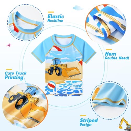Image of Kids Swimsuit Boys Two Pieces Shark Swimsuit Toddler Rash Guard and Trunk