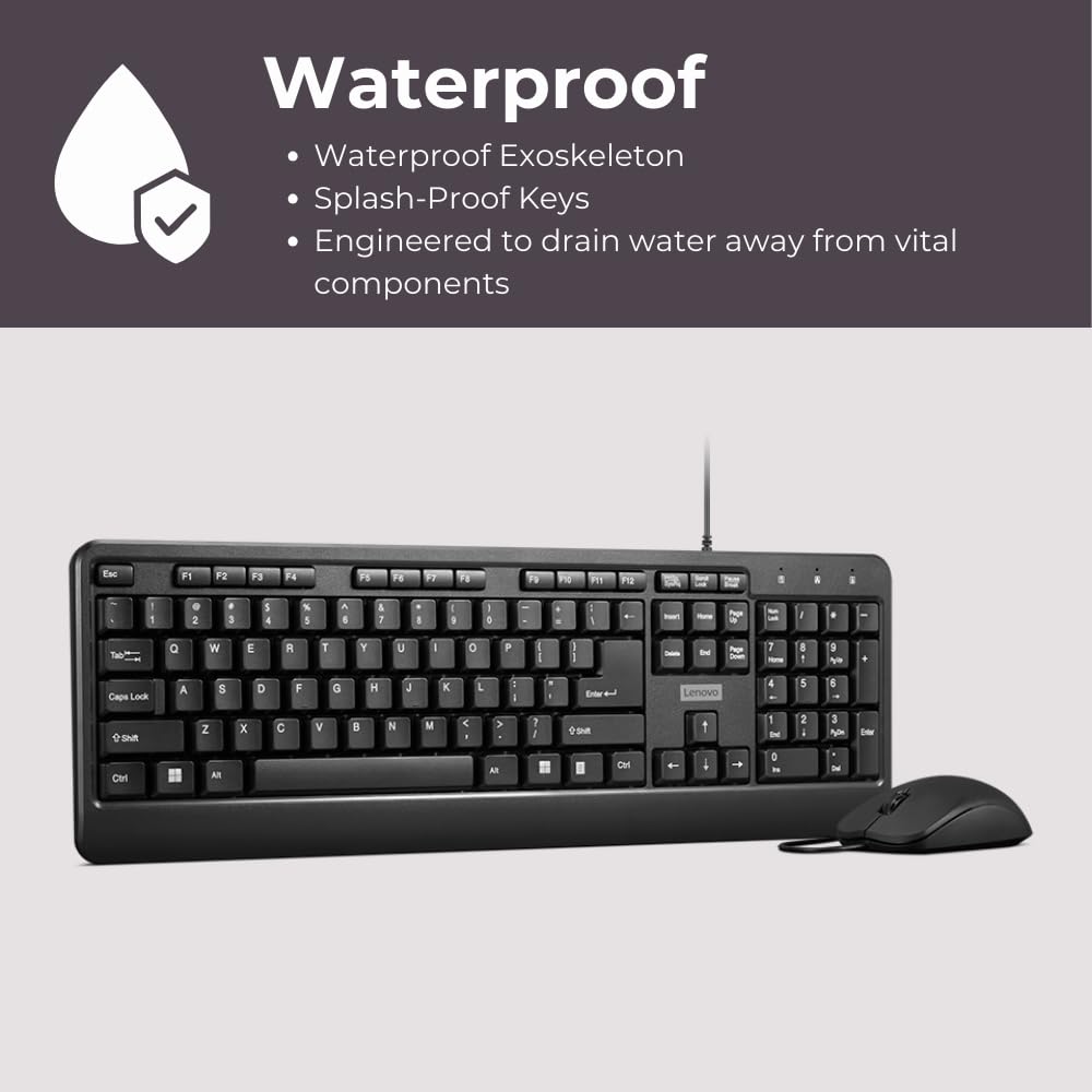 Lenovo 160 Klawiatura i mysz przewodowa Combo