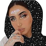 ANKOMINA Women Soft Chiffon Glitter Rhinestone Long Scarf Shawls Fashion Muslim Hijab Head Wrap Scarves