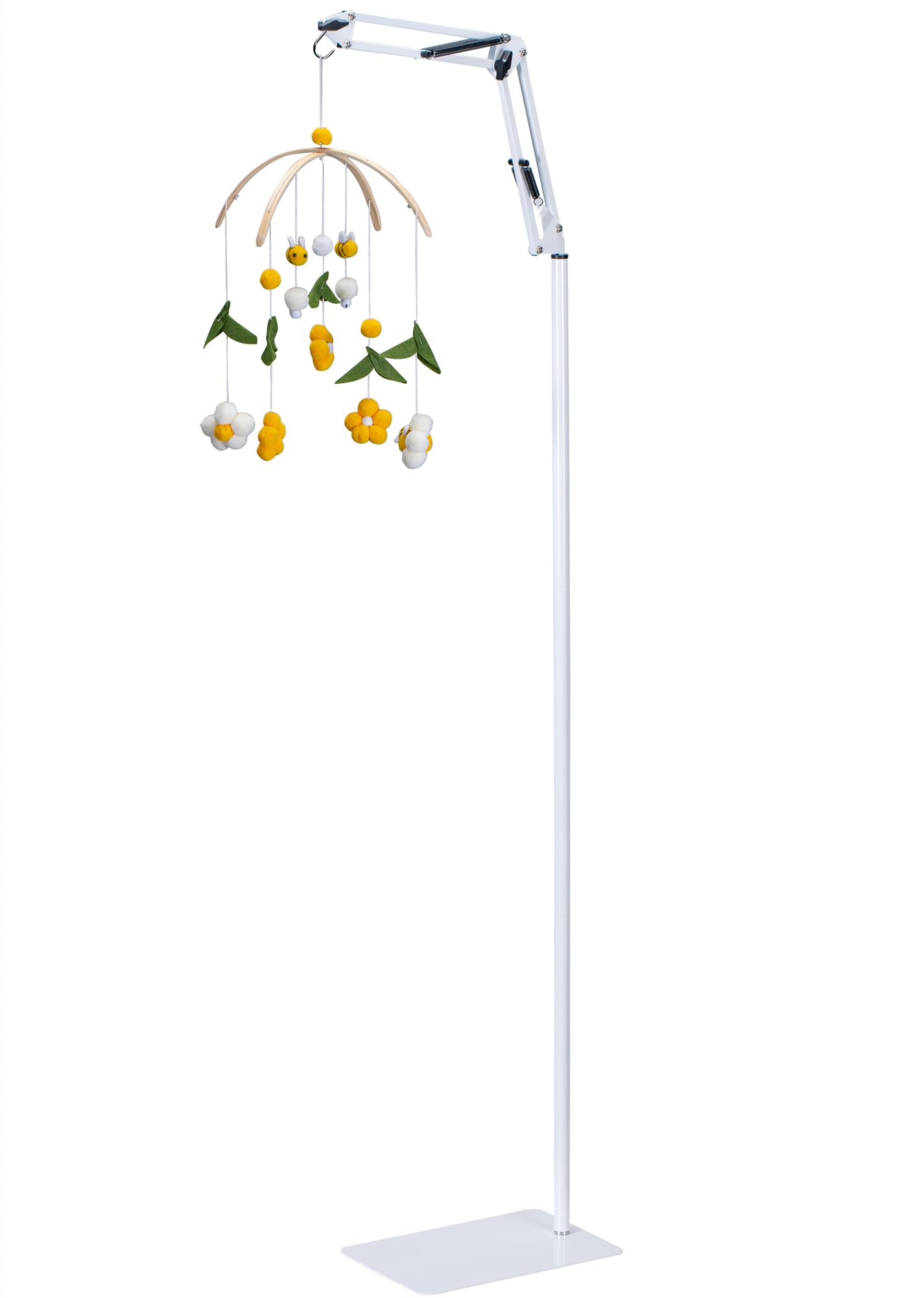 BoGuang Metall Boden Ständer Halter, Baby Krippe Mobile Arm, 1.45kg stabile Basis, Höhe verstellbar 120-175cm, Metall Ständer kompatibel mit Baby Krippe Mobile Hängen