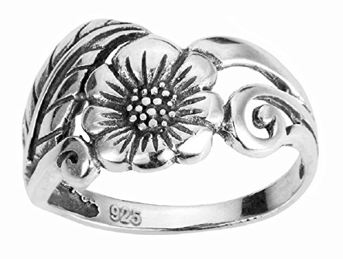 CloseoutWarehouse 925 Sterling Silver Karen's Flower Ring (Comes in Colors)2
