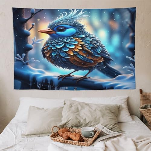 Tenture murale oiseau PAZZK grand format 150x230 en impression 3D - 6