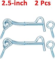Vista 5 de Gancho y pestillo de ojo chapado en zinc con bloqueo de resorte, ganchos de cabina de seguridad de 2.5 y 3 pulgadas para puertas, puertas y armarios