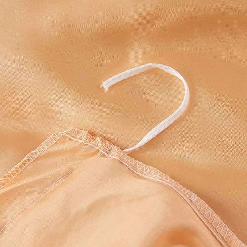 Miniatura 6 de Diydress Juego de funda de edredón dorada de 3 piezas, tamaño Queen, ropa de cama de satén de seda con lazos ocultos, suave, cómodo, resistente a