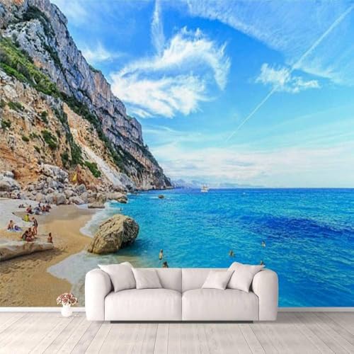 Papier peint mural 3D plage pour agrandir une petite pièce - 2