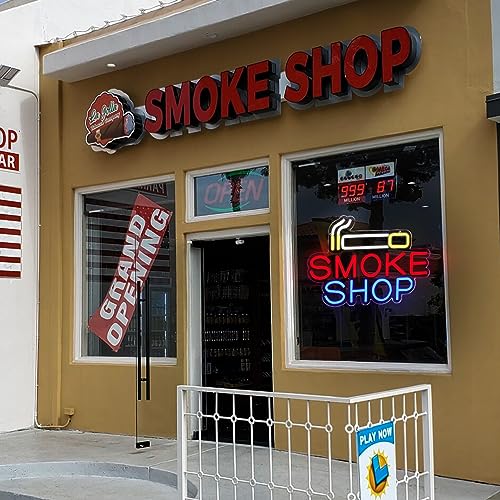 Image of Smoke Shop Neon Sign for Business Advertising,Smoking Lounge,Man Cave Light,Home Bar or Garage Decor,Vibes Lights for Pub,Party.5V USB.