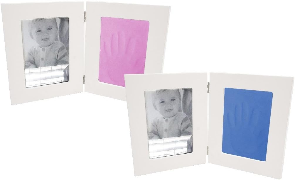 Clay Pink Impression Childrens Handprint Footprint Pet Pawprint Twin Frame Kit by Ackerman