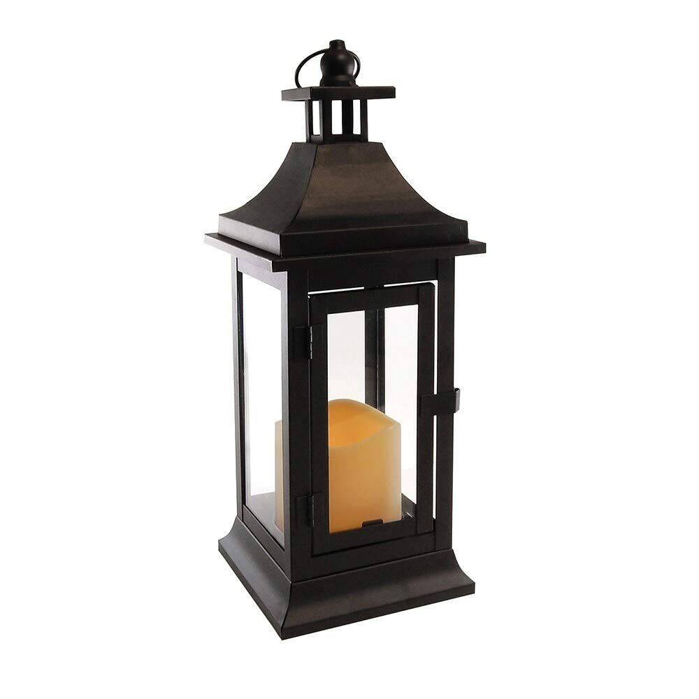 Amazon.com : LumaBase Metal Lantern with Battery Operated