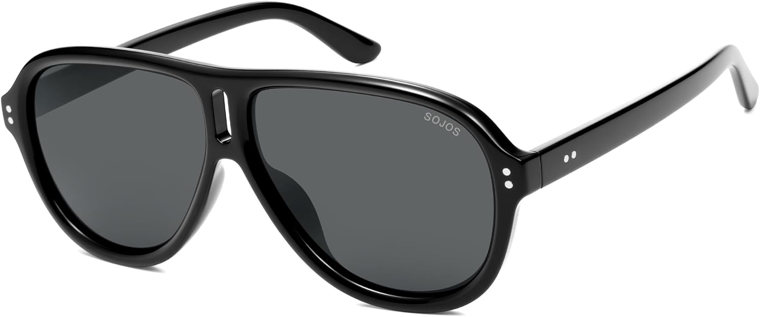 SOJOS Retro Oversized Polarized Aviator Sunglasses for Women Men, 70s 80s Trendy UV400 Shades SJ2666 - Image 2