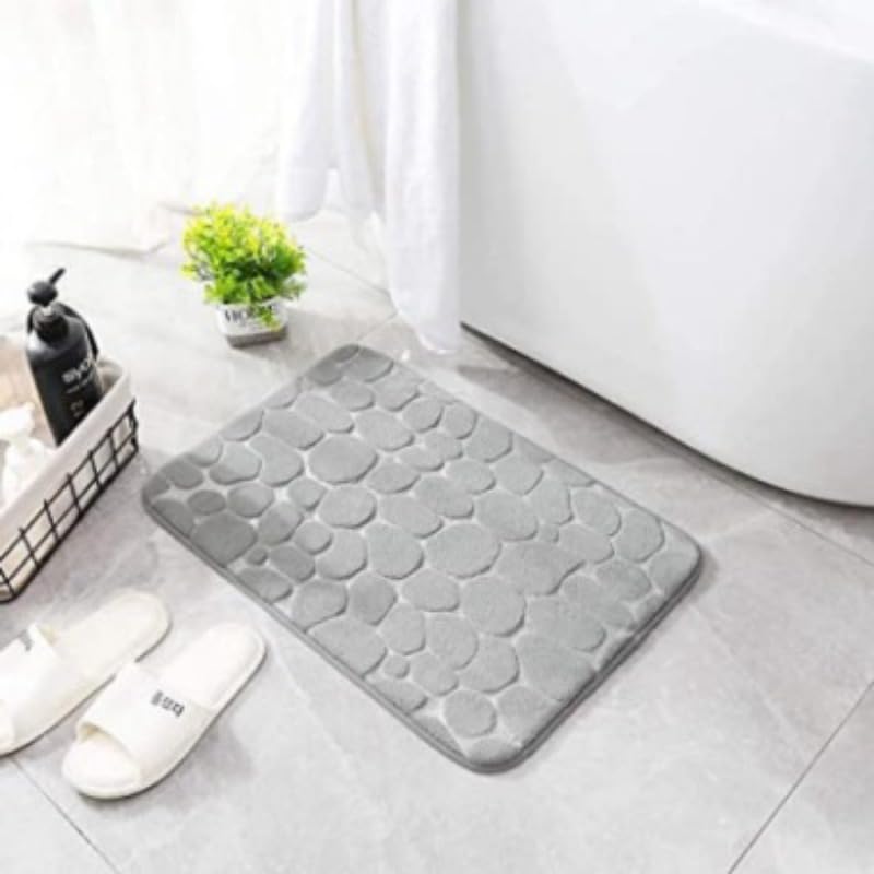 Diatomaceous Earth Water Absorbing Stone Bathroom Mat, Quick Dry Non-Slip Bathmat for Tub, Shower & Sink, Eco-Friendly Hard Floor Pad, Standard (40x60 cm), Grey-image-26