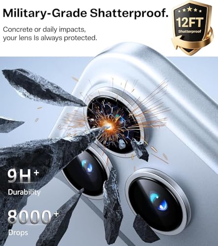 Image of Premium Camera Lens Protector Compatible For iPhone 17 Pro (Silver) Camera Lens Protector - 9H Tempered Glass, Military-Grade Anti-Scratch, Case-Friendly, Easy Install Frame