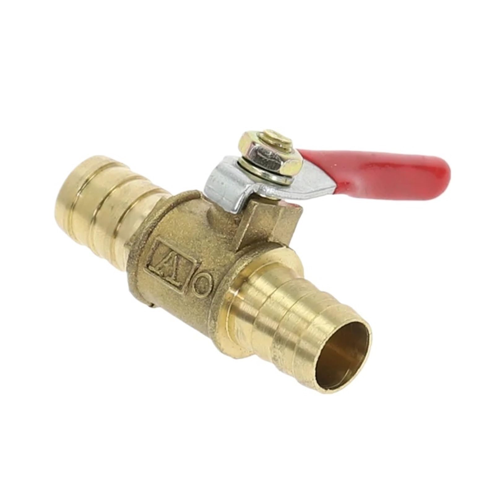 BALYDLUL 1PCS red handle small Valves 6mm 8mm 10mm 12mm Hose Barb Inline Brass(10mm Barb)