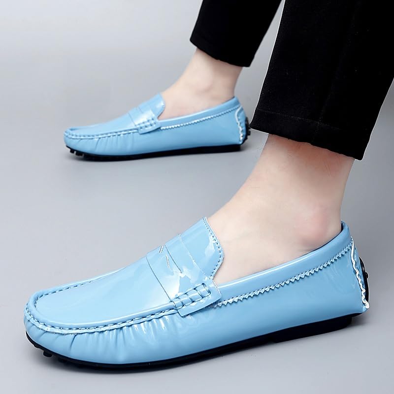 Men's Loafers Round Toe Leather Driving Penny Loafers Slip Resistant Comfortable Flexible Outdoor Party Slip-ons4