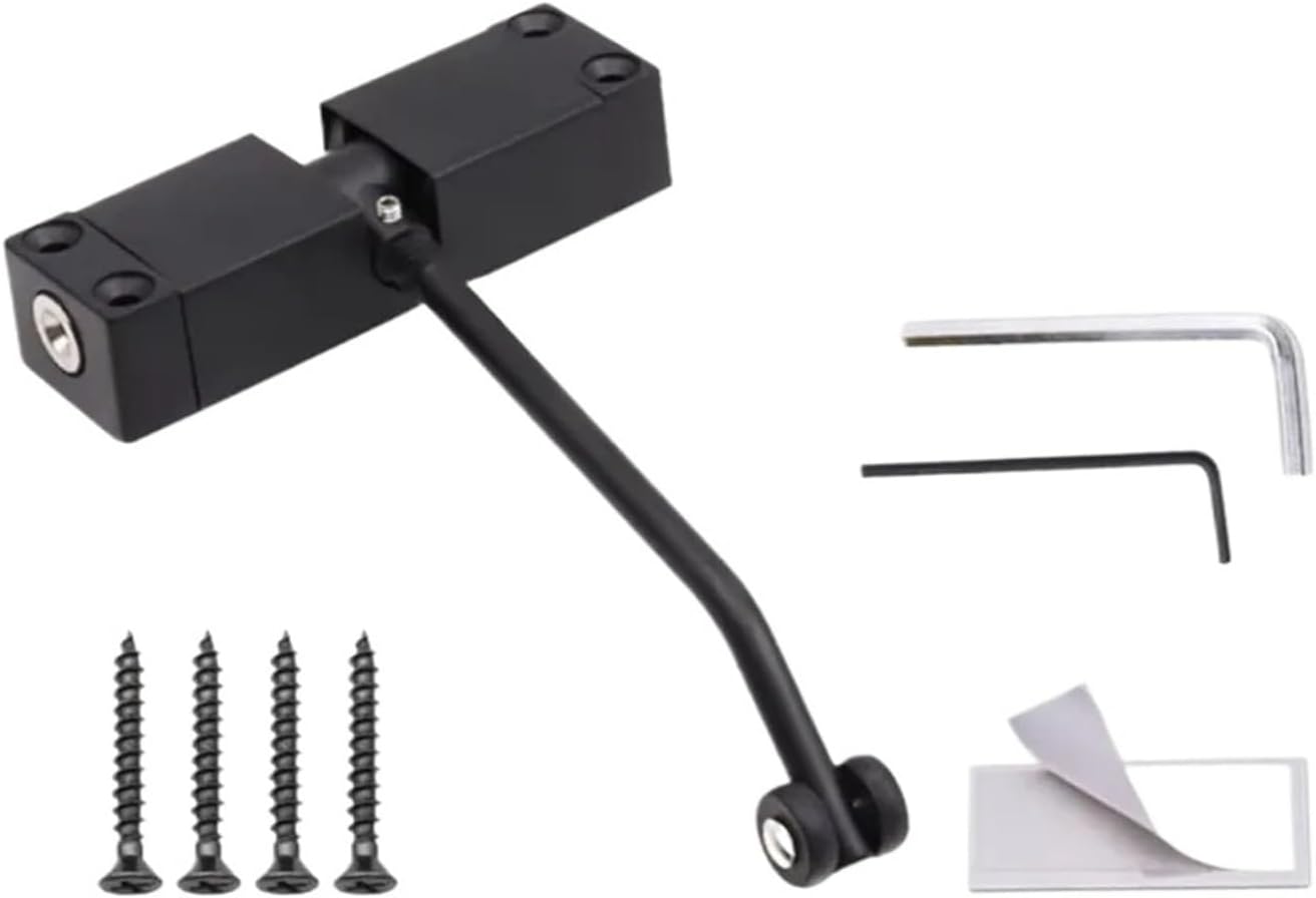 Aluminum Alloy Door Closer Safety Wear Resist Closing Hinge Mounted Self-Closing Spring Furniture(DVPEN01-SL)