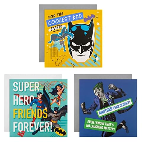 Hallmark Batman Birthday Card Bundle - 3 Cards Cover