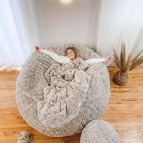 Housse de pouf géant fourrure canapé surdimensionné moelleux - 7