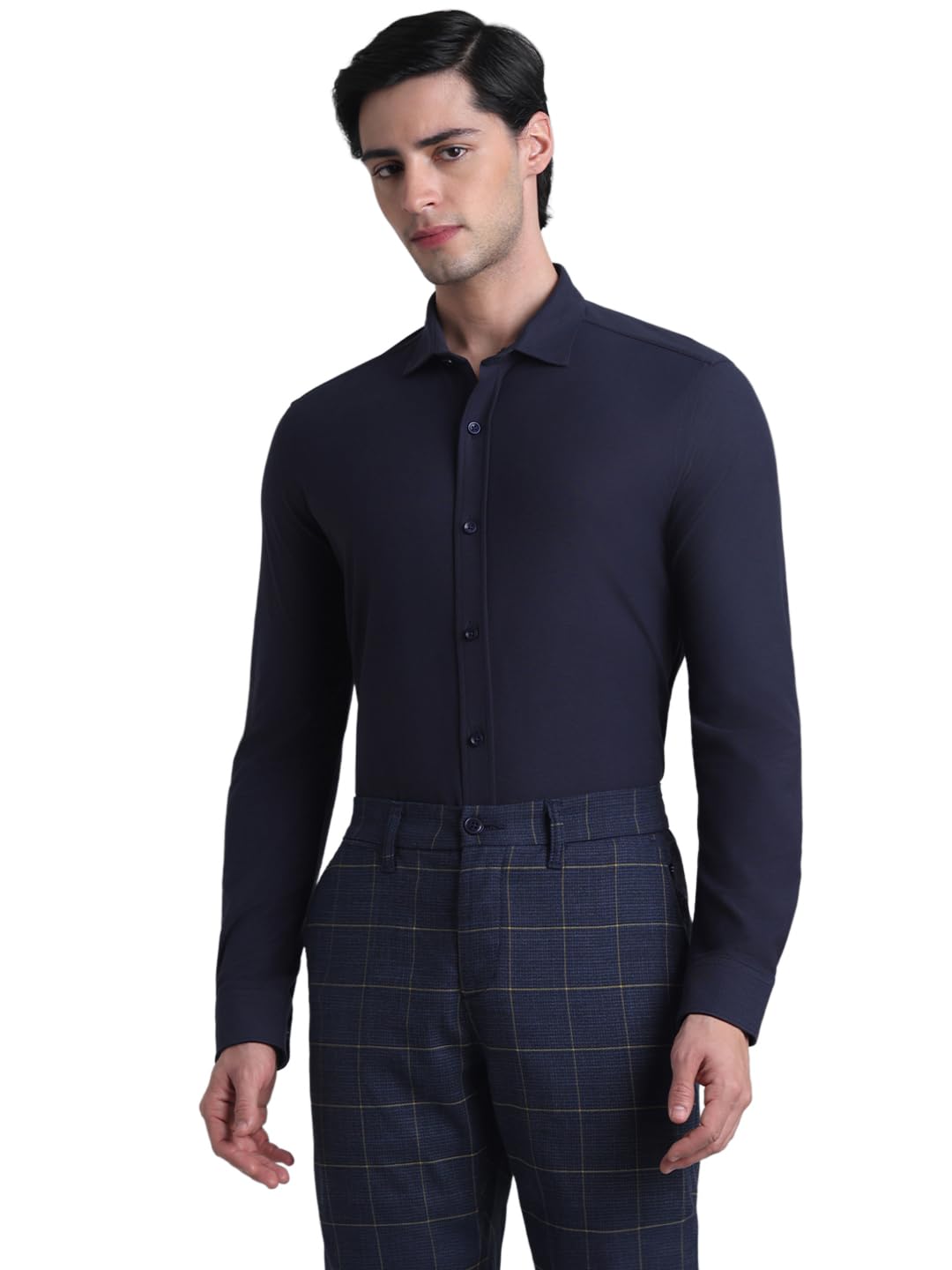 jack & jones Men's Solid Slim fit Spread-Collar Casual Shirt-picture-17