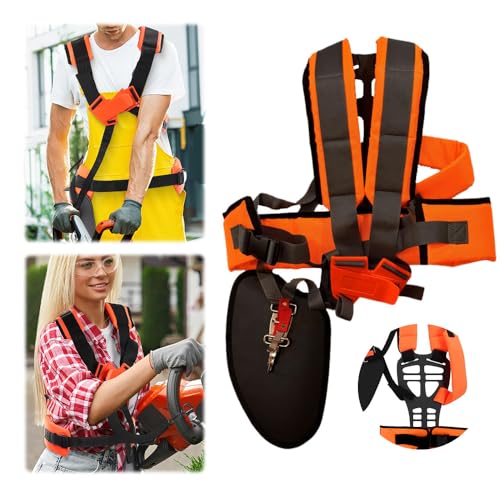 Freischneider Gurt,Schultergurt für Freischneider,Verstellbare-Doppel Schultergurt-Gepolsterter Gürtel Tragegurt,Freischneider Zubehör,Schultergurt für Rasenmäher,Freischneider