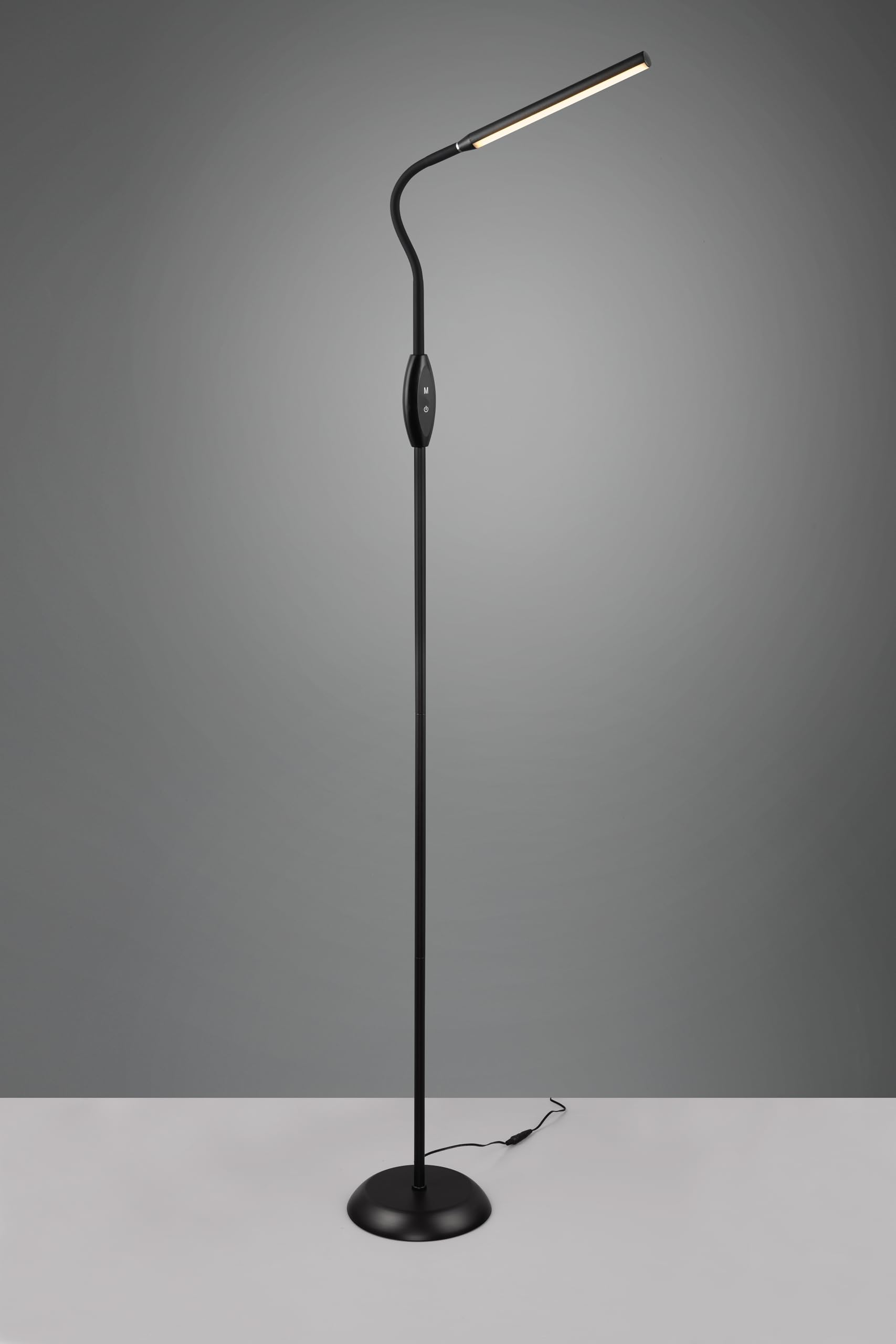 Reality Leuchten LED Stehleuchte Toro R47641102, Kunststoff Schwarz matt, inkl. 5 Watt LED, Touch Dimmer, Lichtfarbe wechselbar, Flexarm |