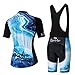 Vgowater Evervolve Women's Cycling Jersey Black Bib Shorts Set Biking Bib Suits (Galaxy, M)