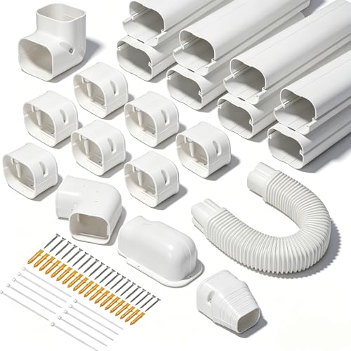 Mini Split Line Cover Kit PVC Mini Split Line Cover for Air Conditioner, Mini Split AC-Heating System Suitable for Indoor & Outdoor (313ft)