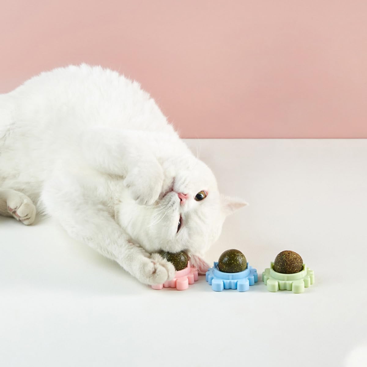 POPETPOP 9piezas Juguete Interactivo para Gatos De Hierba Gatera Rotativas Limpieza y Entretenimiento para Estimulación y Diversión El Hogar