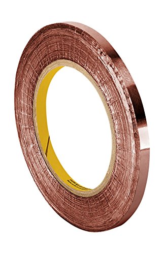 TapeCase CFL-5A 0.125" X 36YD (PK5) Copper Foil Tape with Non-Conductive Acrylic Adhesive 0.0035 mil Thickness, 36 yd. Length, 0.125" Width (Pack of 5)