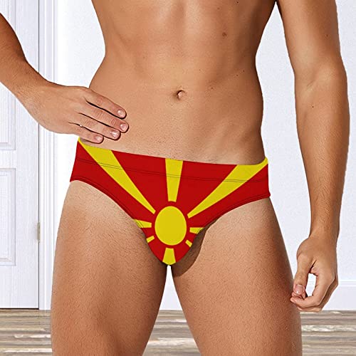 Calculay Macedonia Flag Men's Swimming Trunks,Beach Shorts Stretch Swimsuit Quick Dry3