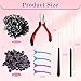 FEXICHUJI Hair Extension Microlink Tool Kit, 1000 Silicone Nano Microbeads, 1 Plier, 1 Pulling Loop Threader, 1 Crochet Hook, 4 Hair Clips, Weft Sew in Extension Kit Tools Accessories for Girls