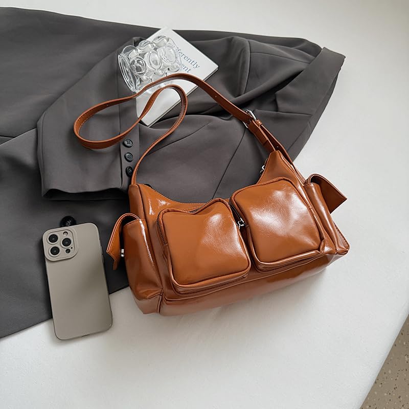 Women's PU Leather Shoulder Bag Multi-Pockets Casual Hobo Handbag Adjustable Strap for Everyday3