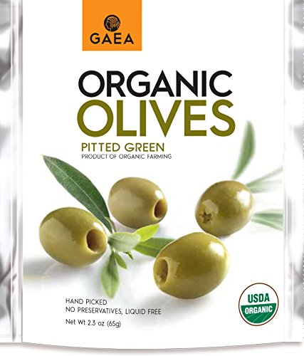 Gaea North America Olives Pit Green Snak Organic, 0.56 lb