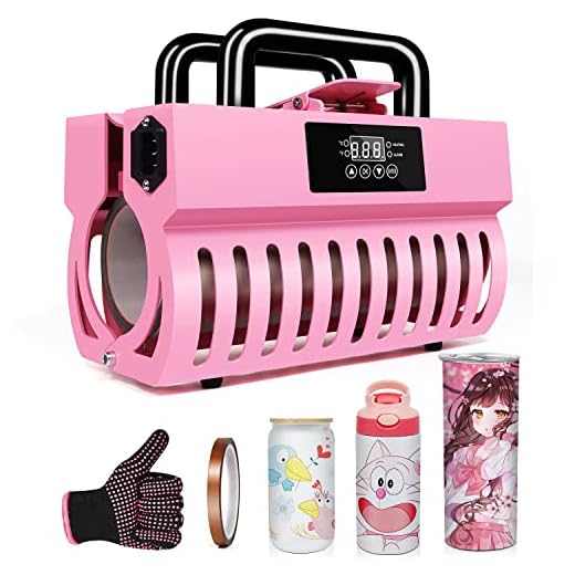 Realkant Tumbler Heat Press Machine, 110V Tumbler Press for 30OZ 20OZ Sublimation Skinny Straight Tumblers Glass Jar & 11-15OZ Mugs, Mug Tumbler Press with Heat Tape Gloves As Gift (Pink)