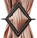 Set of 2 Decorative Curtain Holdbacks Window Curtain Tieback, Bling Diamond, 8"x6", Bronze, Silver, Gold, and Black (Black)
