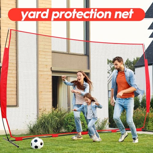 7x7ft /10x16ft /10x20ft Portable Stable Backstop Net with Handbag and 12 Ground Stakes. Sport Net for Baseball Soccer, Lacrosse, Softball. Ball Stop Equipment for Backyard Garden Training（Only Block） by POWSAWER - Image 7