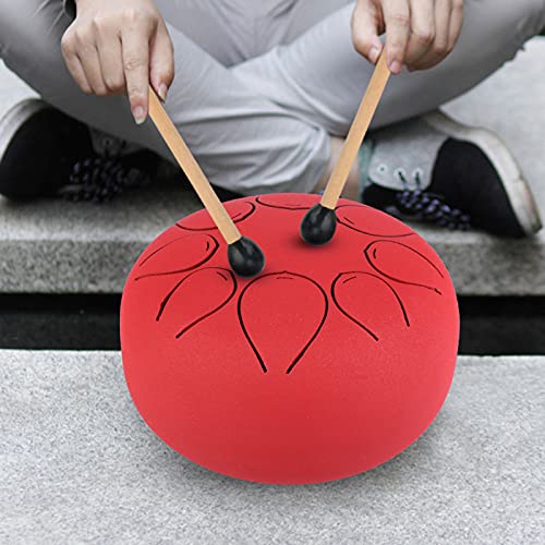 Tyenaza Steel Tongue Drum 6 Pulgadas 8 Notas Rojo miniatura 4