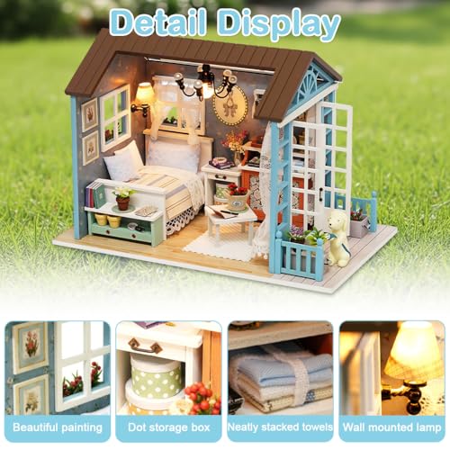 Image of PATPAT DIY Warm Room Mold Kit, DIY Craft Kit Ornaments Miniature Dollhouse, STEM-Based Miniature Doll House, Creative 3D Dollhouse Mold Building Kit with LED Lights for Kids & Adults