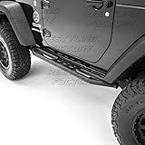 Restyling Factory -Black Textured Body Side Armor Rocker Guard Rock Sliders 1 Pair w/ Step 2 Door Tube Running...