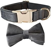 Vista 18 de Love Dream Collar de Perro con Corbatín, Collares de Terciopelo para Perro con Corbatín Desmontable y Hebilla de Metal, Collares de Corbatín Suaves