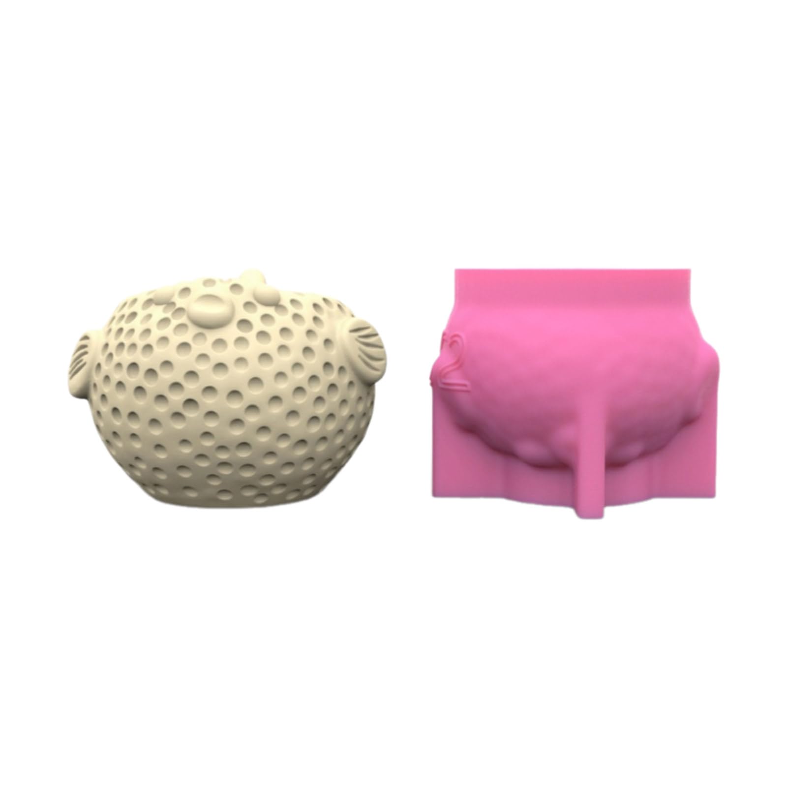 NEWFT Cartoon Silicone Flowerpot Mold Concrete Pufferfish Shaped Silicone Vase Mold Suitable for Making Vase