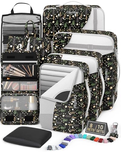 Image of 8 Set Packing Cubes for Travel, Gifts for Women Mom,Anti-Tearing Suitcase Organizer,OlarHike Vacation Essentials & Accessories for Cruise Ship
