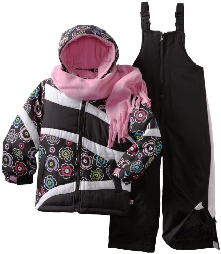 Image of Rothschild Little Girls' Colorblock Print Snowsuit