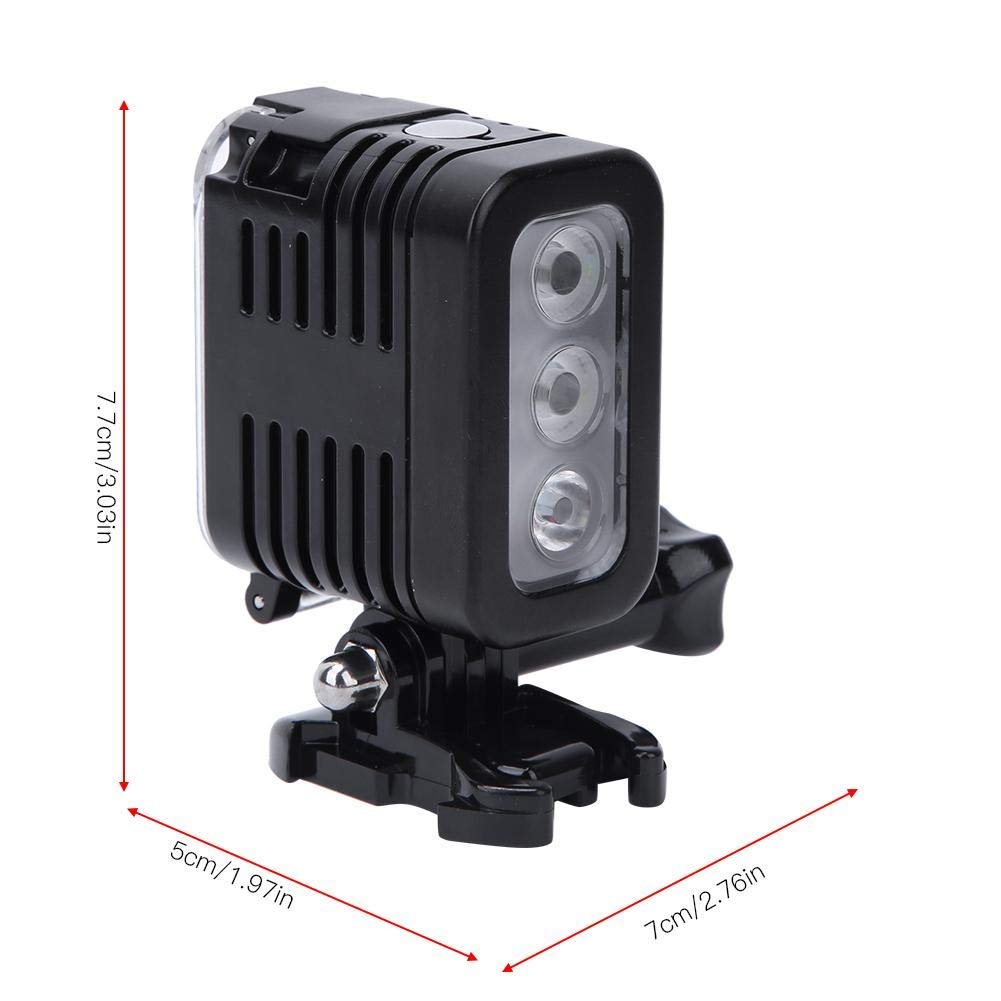 Qinlorgo Diving Light, USB Rechargeable Battery Waterproof 30m LED Video Lamp Underwater Diving Fill Light pour Gopro Sports Camera