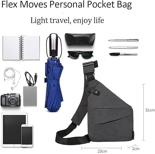 Miniatura 5 de Bolsa de bolsillo personal antirrobo, bolsa de viaje antirrobo, bolsas cruzadas antirrobo para mujeres y hombres, bolsa delgada