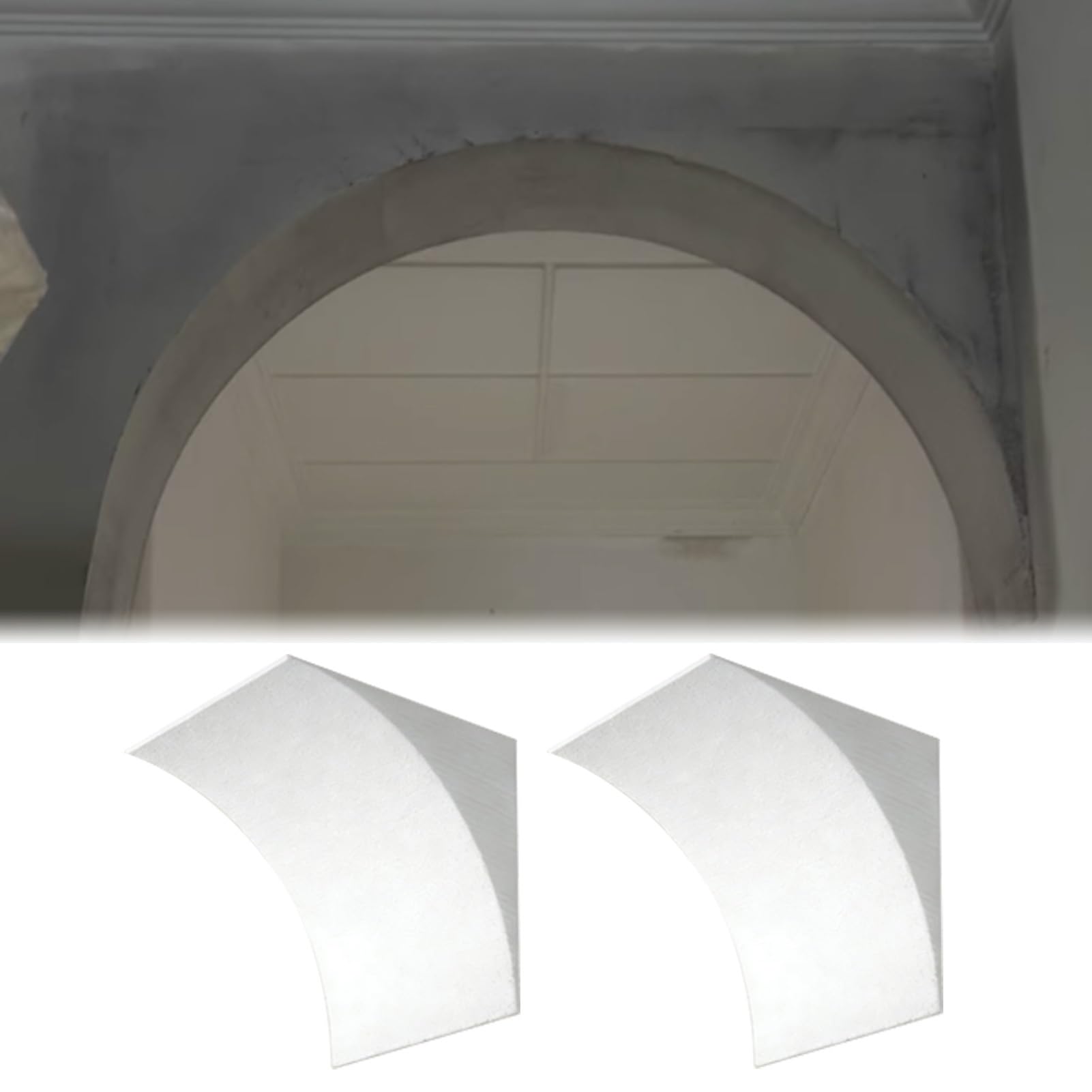 Moldes para Arcos de Puertas Kit para Paredes de Pladur, 2 Piezas de Moldura de Arco Curvada, Moldura Decorativa para Arco Redondeado, Moldura Elegante para Marco(10x10x10cm (3.9x3.9x3.9"))