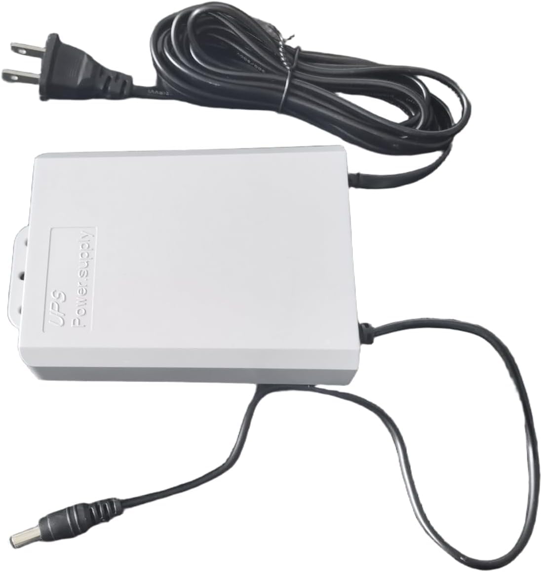 12V 2A Mini UPS Battery Backup, White Router UPS Uninterruptible Power Supply for CCTV Camera, 8.7 Feet US Cord AC to DC Back up Rechargeable Power Aadpter (5.5 * 2.1/2.5mm)