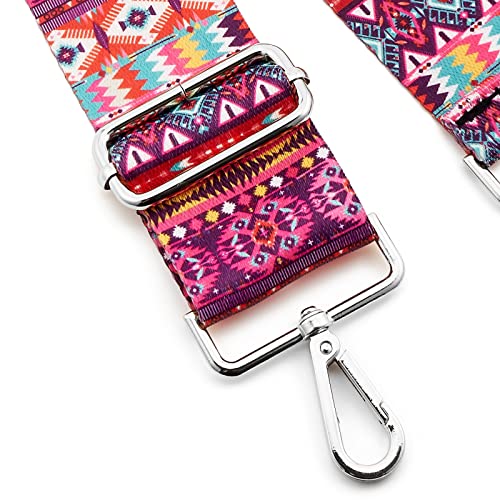 Image of Silvery Buckles Wide Shoulder Strap Adjustable Replacement Belt Crossbody Canvas Bag Handbag