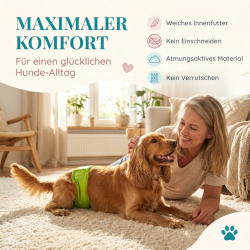 HUND IST KÖNIG Hundewindeln für Rüden [3 STK] Saugstarke Hundewindeln Rüde | Bequeme Hunde Windeln bei Inkontinenz Hund - Umweltfreundliche Rüdenwindel waschbar | Hundewindel leicht zu reinigen